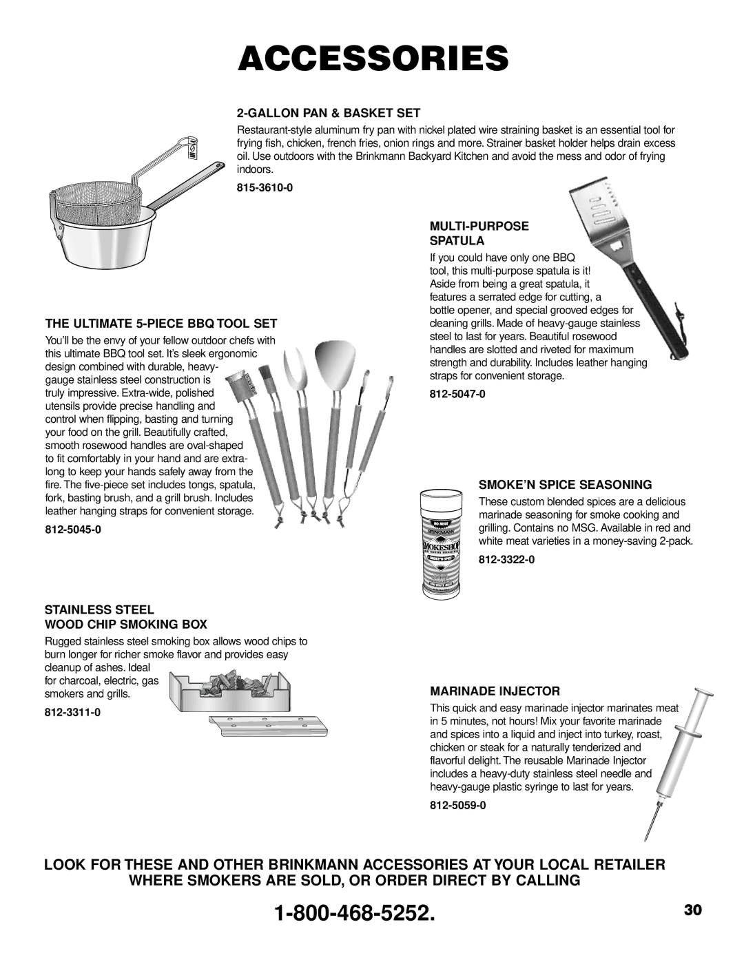 Brinkmann 2610 Series owner manual Gallon PAN & Basket SET 