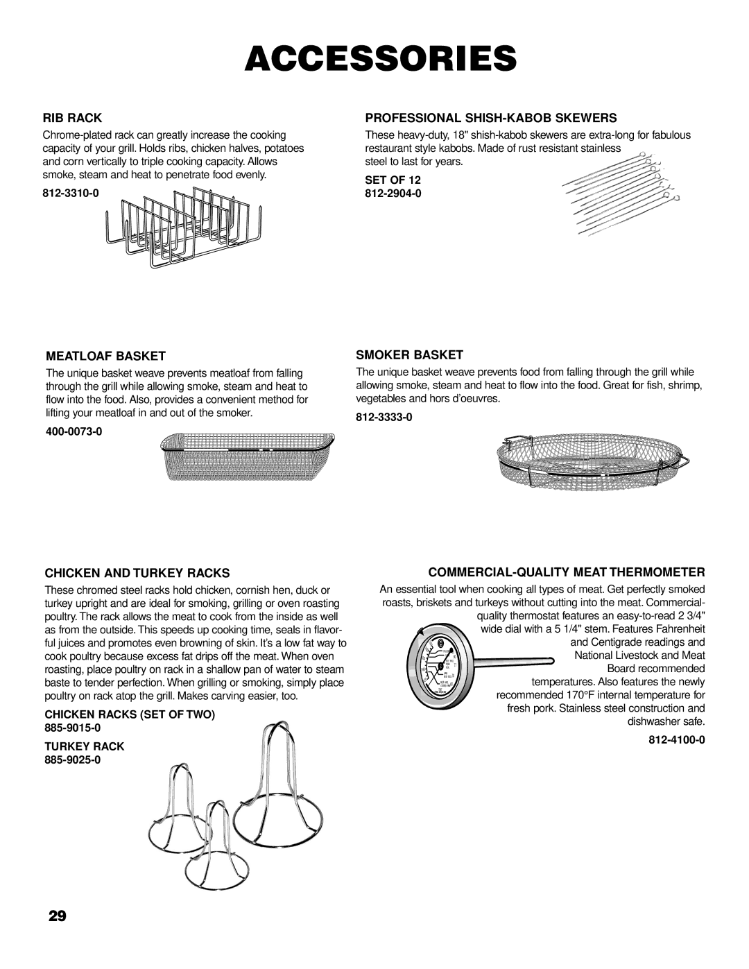 Brinkmann 2700 owner manual Accessories 