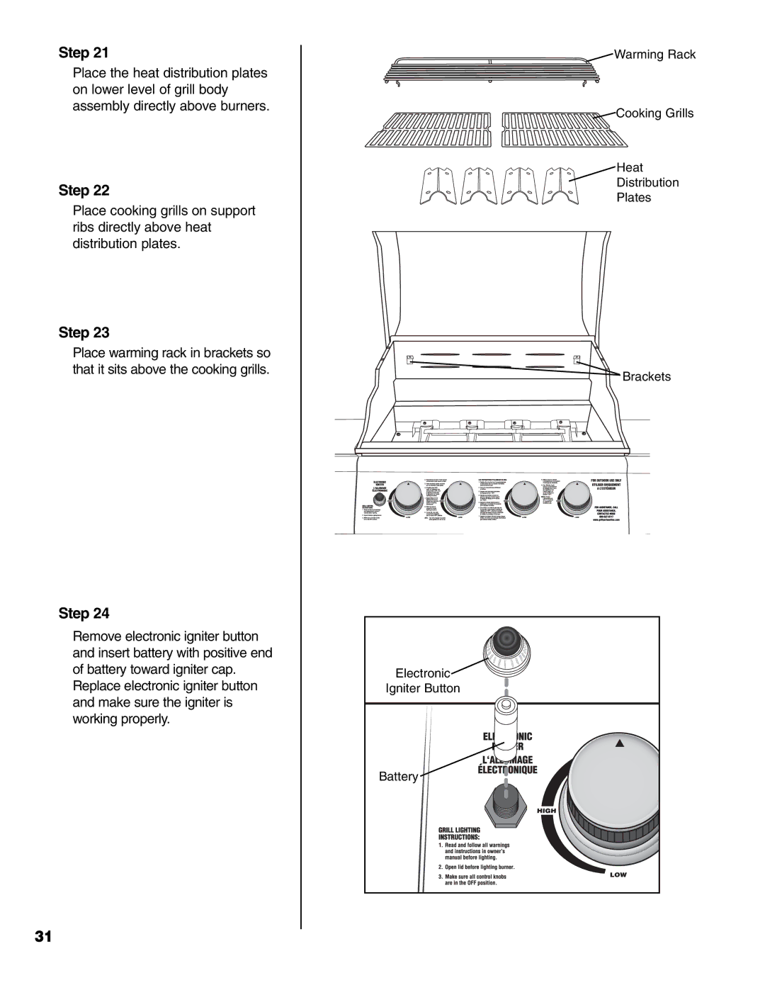 Brinkmann 4 Burner Gas Grill Grill owner manual Step 