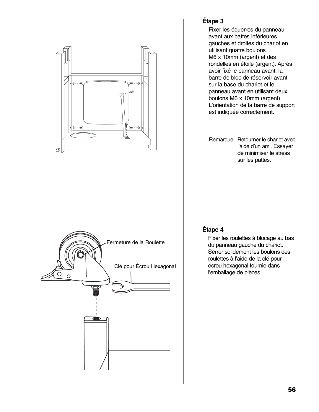 Brinkmann 4 Burner Gas Grill Grill owner manual Remarque Retourner le chariot avec 