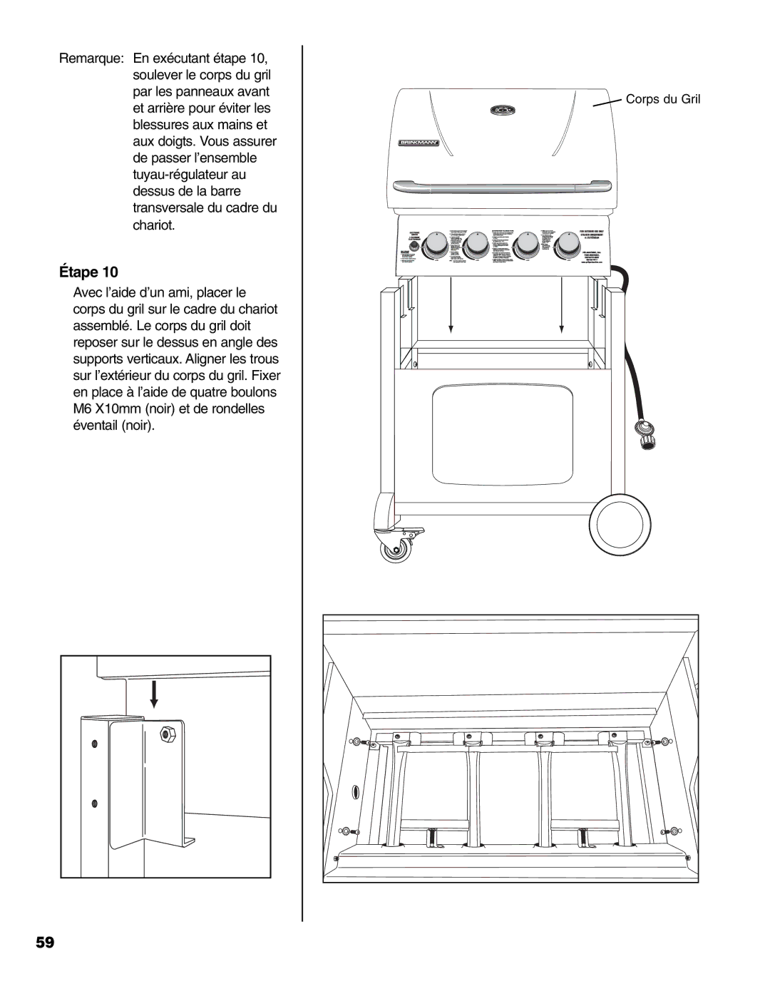 Brinkmann 4 Burner Gas Grill Grill owner manual Corps du Gril 