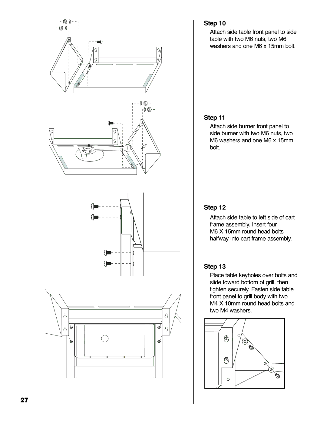 Brinkmann 4415 owner manual M4 X 10mm round head bolts and two M4 washers 