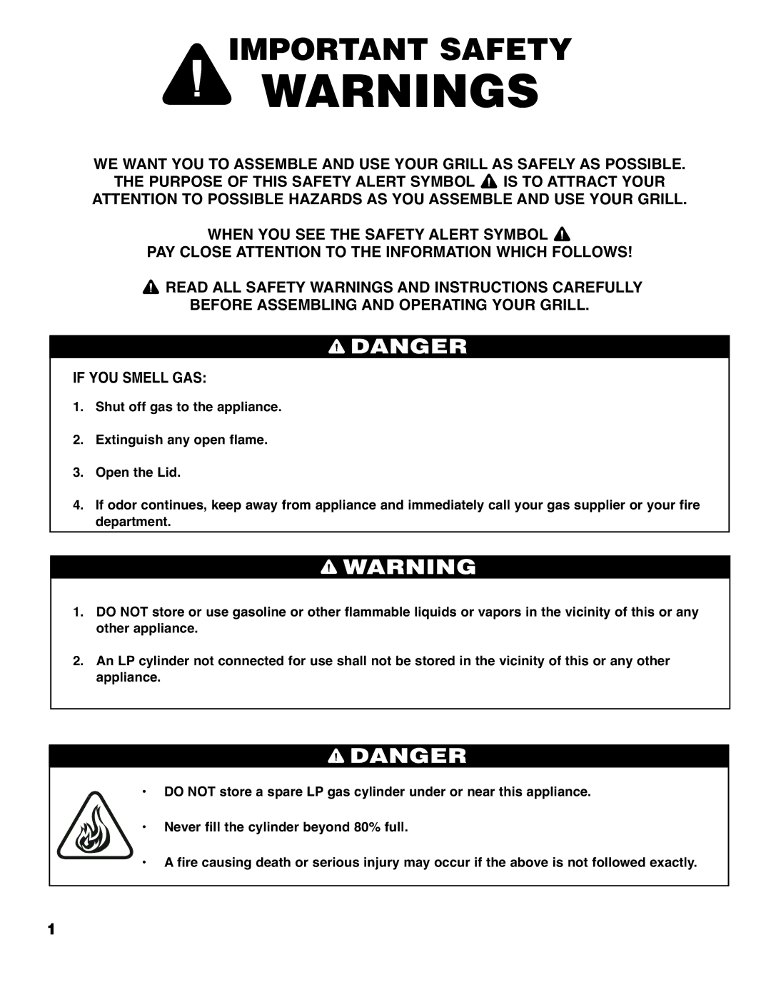 Brinkmann 4445 owner manual Important Safety 