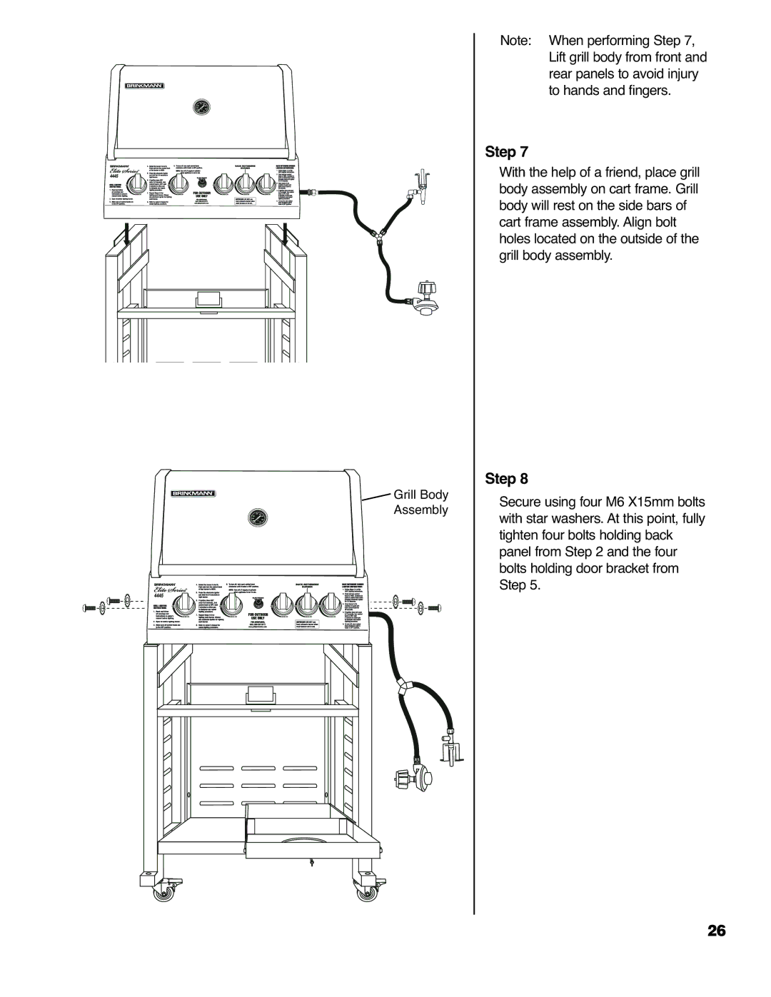 Brinkmann 4445 owner manual Grill Body Assembly 