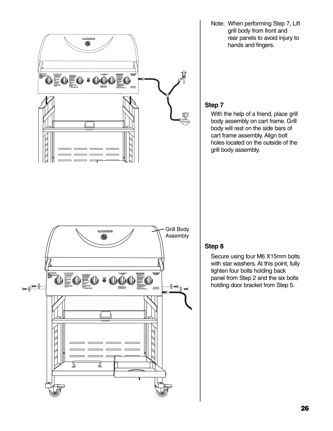 Brinkmann 4675 owner manual Grill Body Assembly 