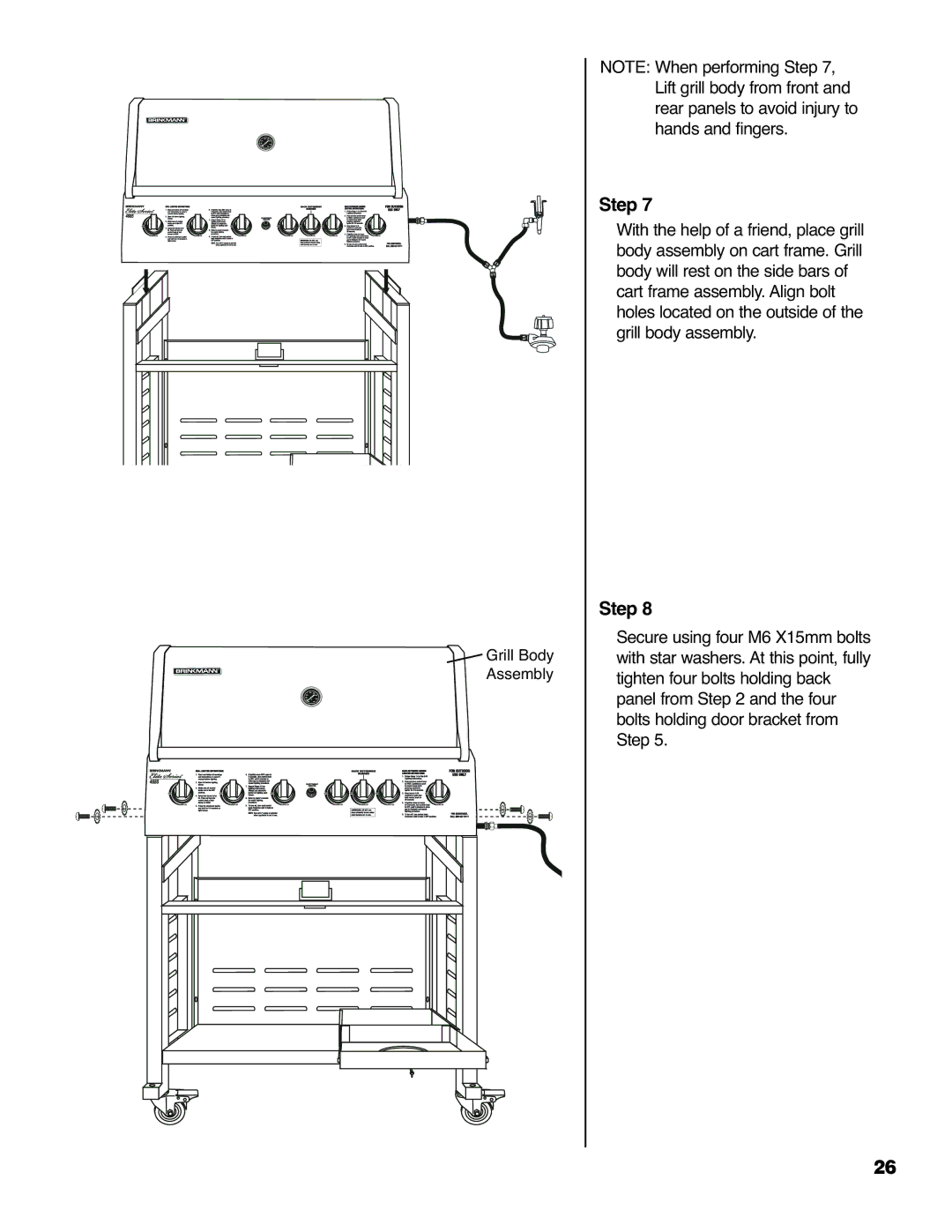 Brinkmann 4685 owner manual Grill Body Assembly 