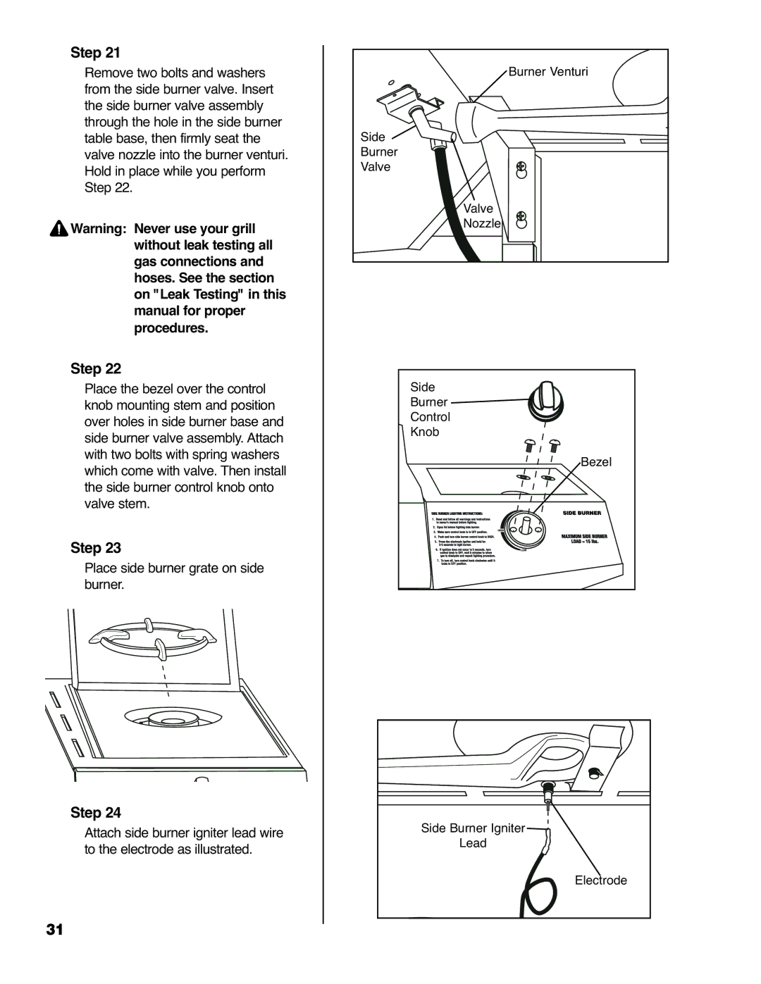 Brinkmann 4685 owner manual Remove two bolts and washers 