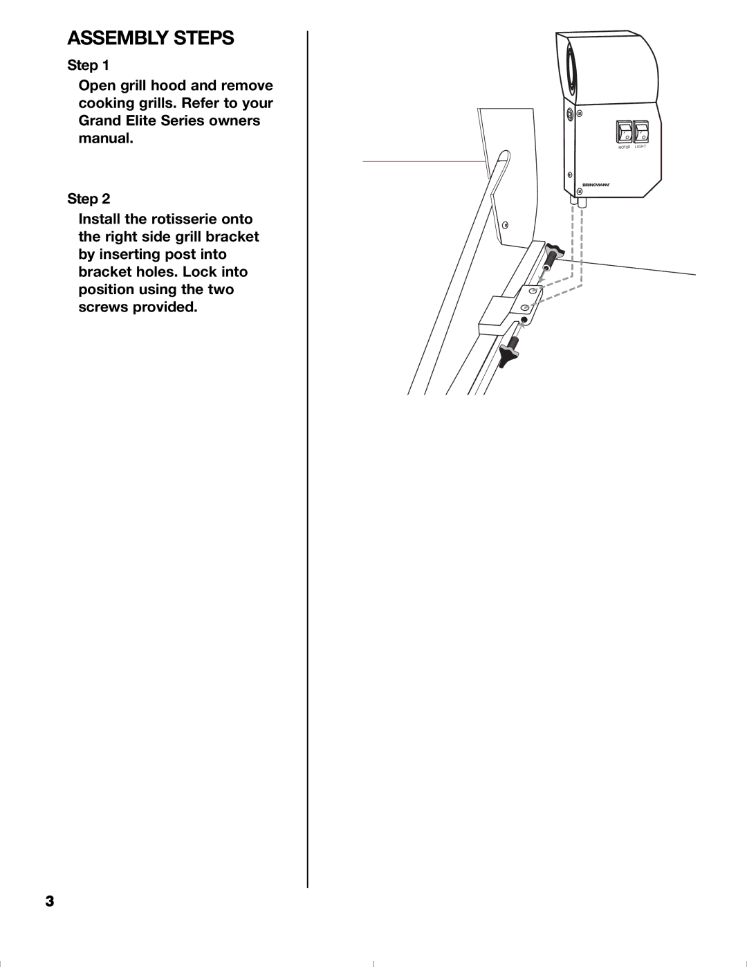 Brinkmann 4905 owner manual Assembly Steps 