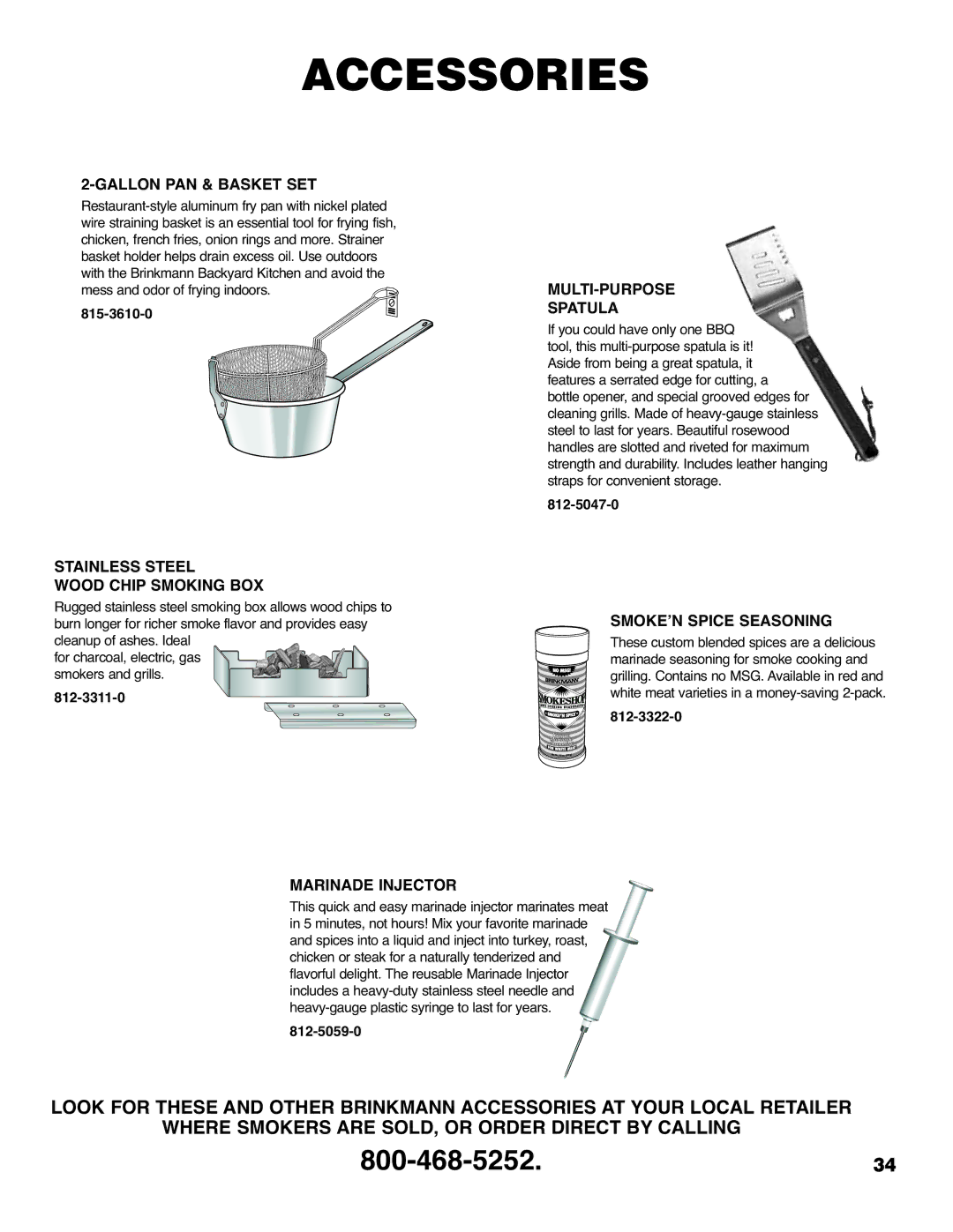 Brinkmann 6330 owner manual Gallon PAN & Basket SET 