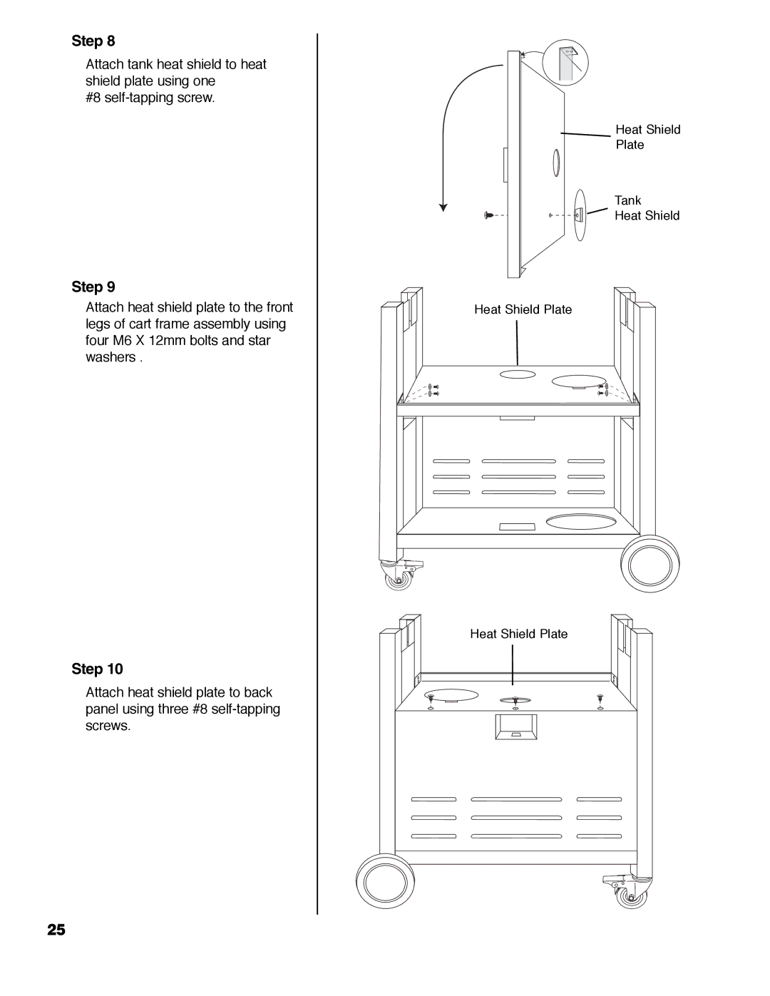 Brinkmann 6355-T owner manual Heat Shield Plate Tank 