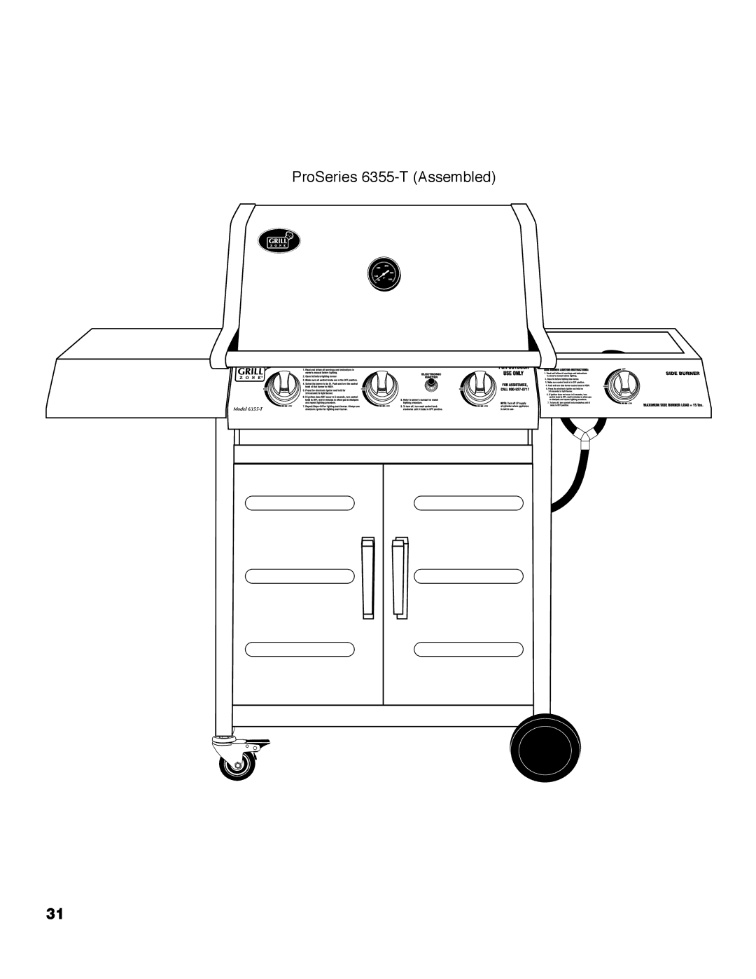 Brinkmann owner manual ProSeries 6355-T Assembled 