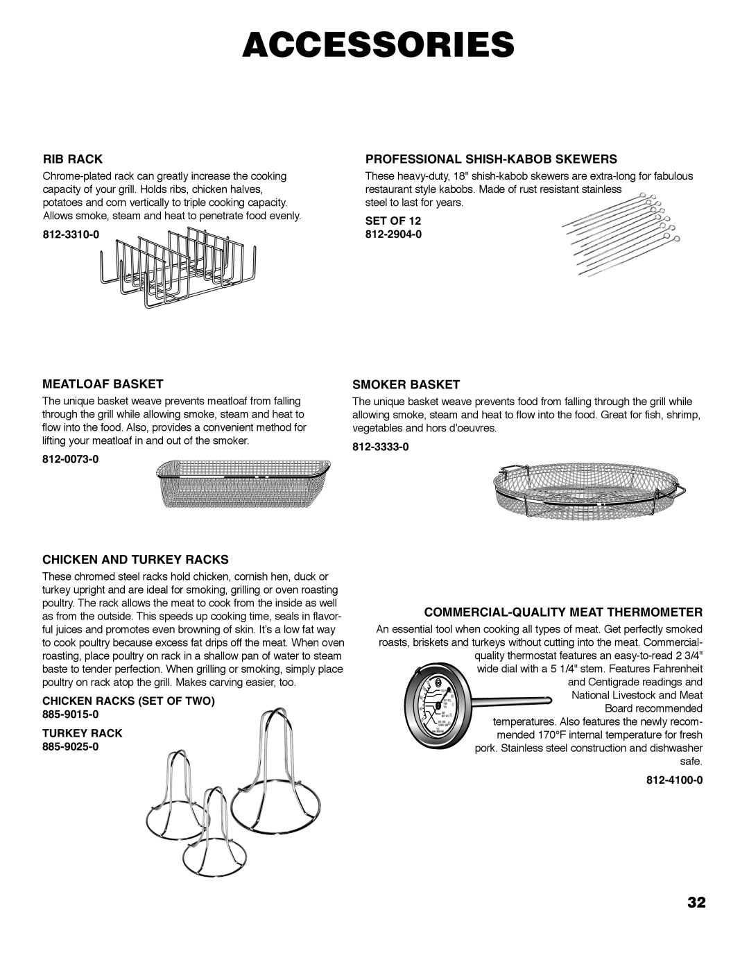 Brinkmann 6355-T owner manual Accessories 