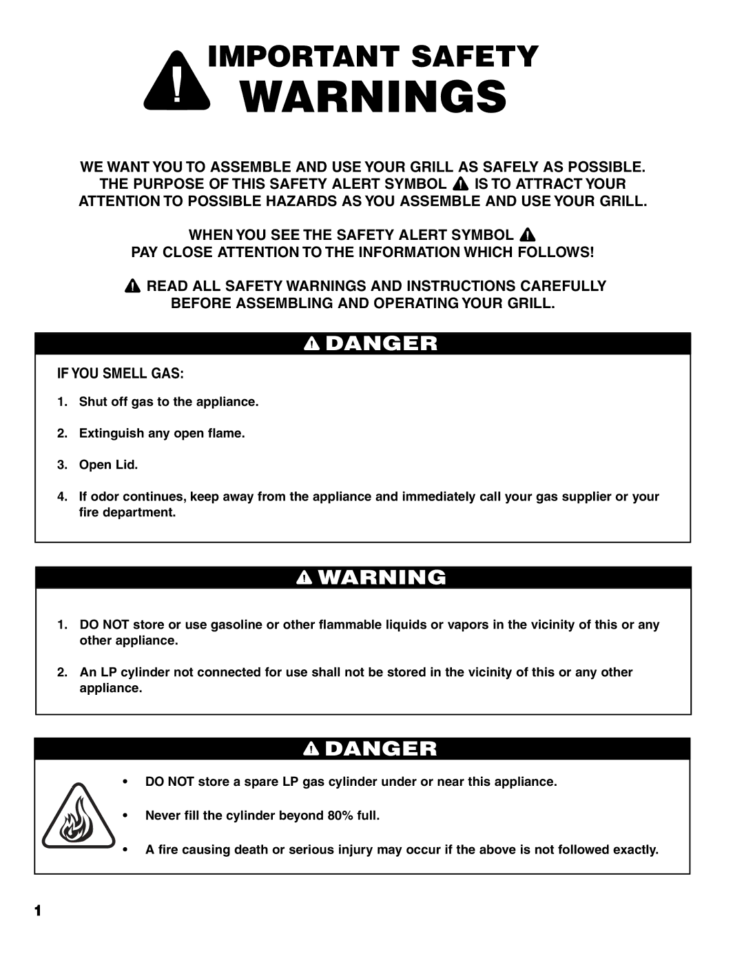 Brinkmann 7231 Series owner manual Important Safety 