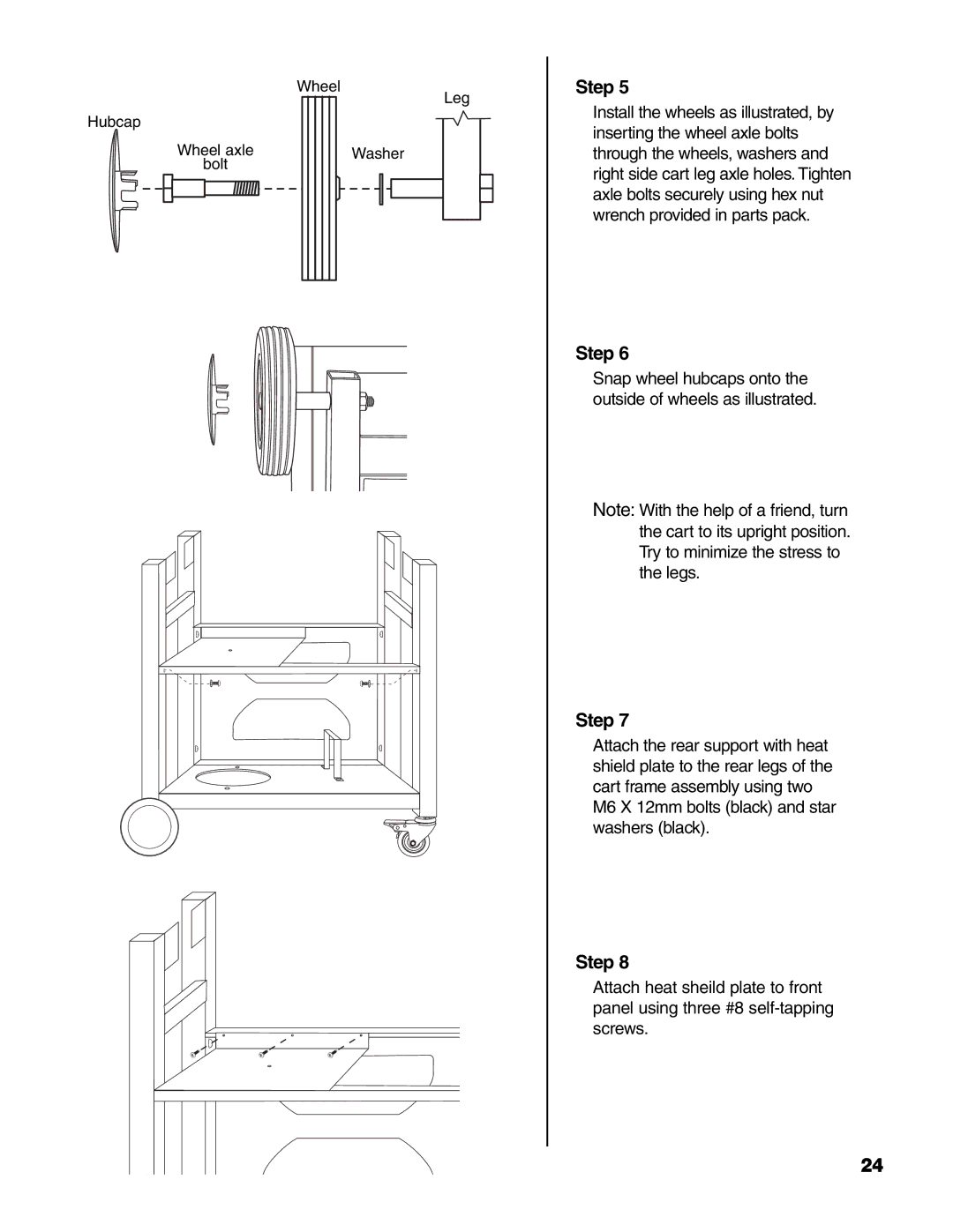 Brinkmann 7231 Series owner manual M6 X 12mm bolts black and star washers black 