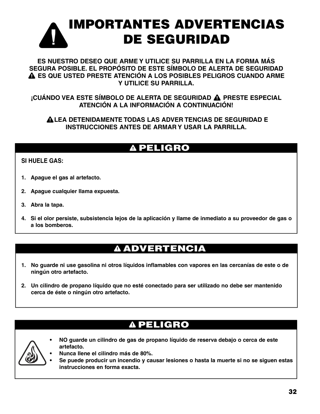 Brinkmann 7231 Series owner manual Importantes Advertencias DE Seguridad, Peligro 