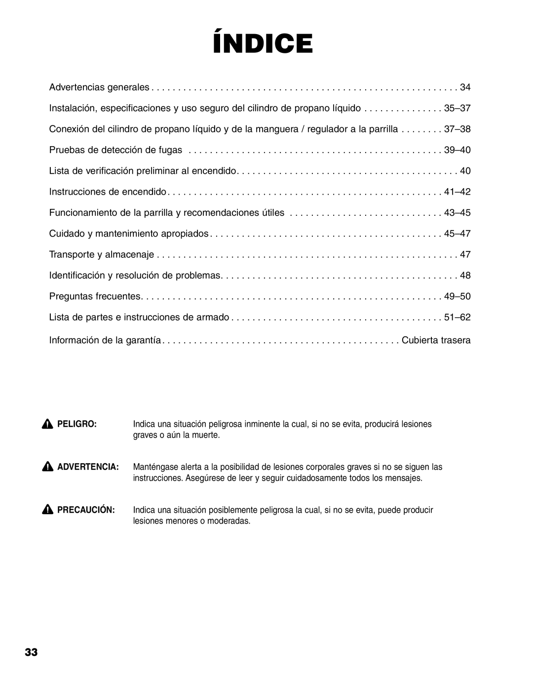 Brinkmann 7231 Series owner manual Índice 