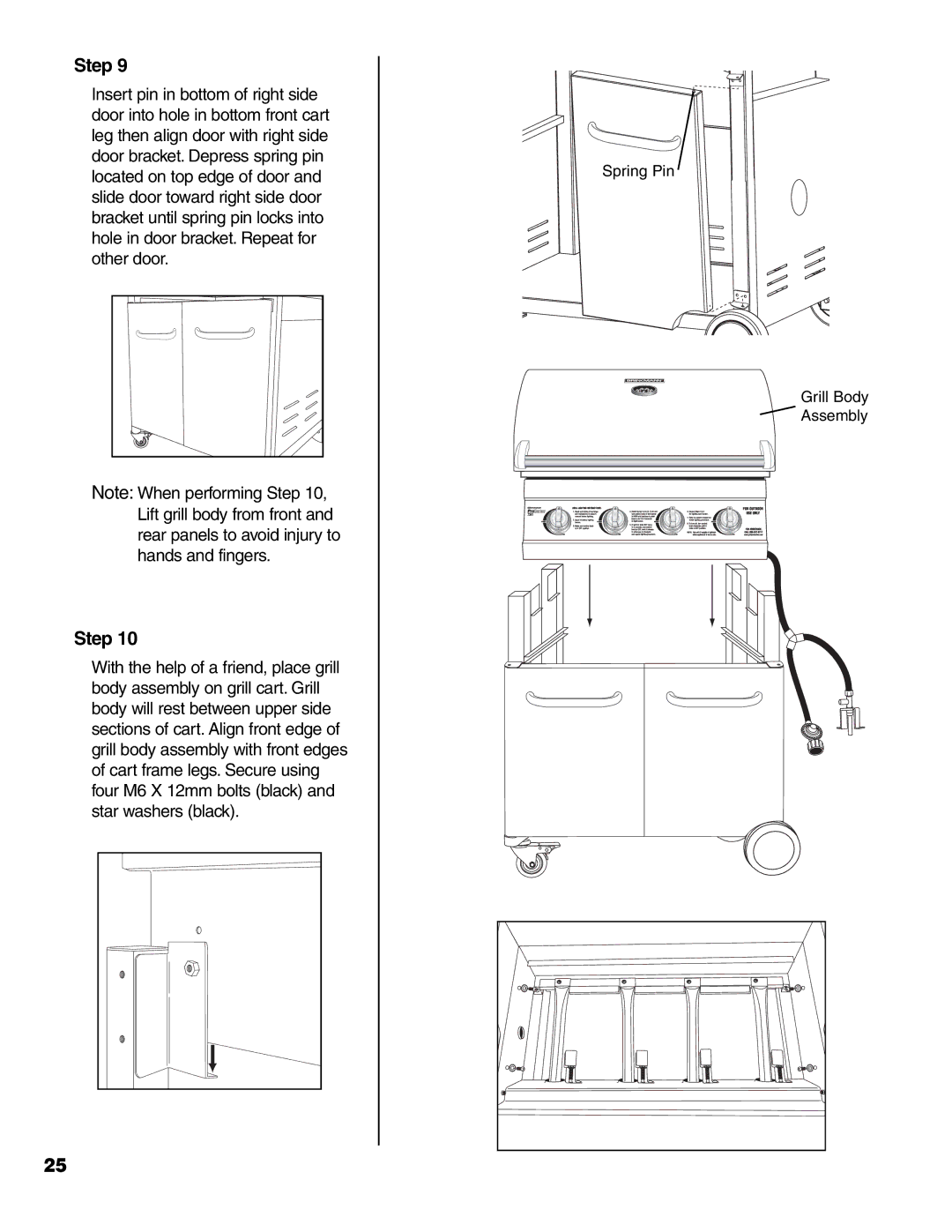 Brinkmann 7341 owner manual Spring Pin Grill Body Assembly 