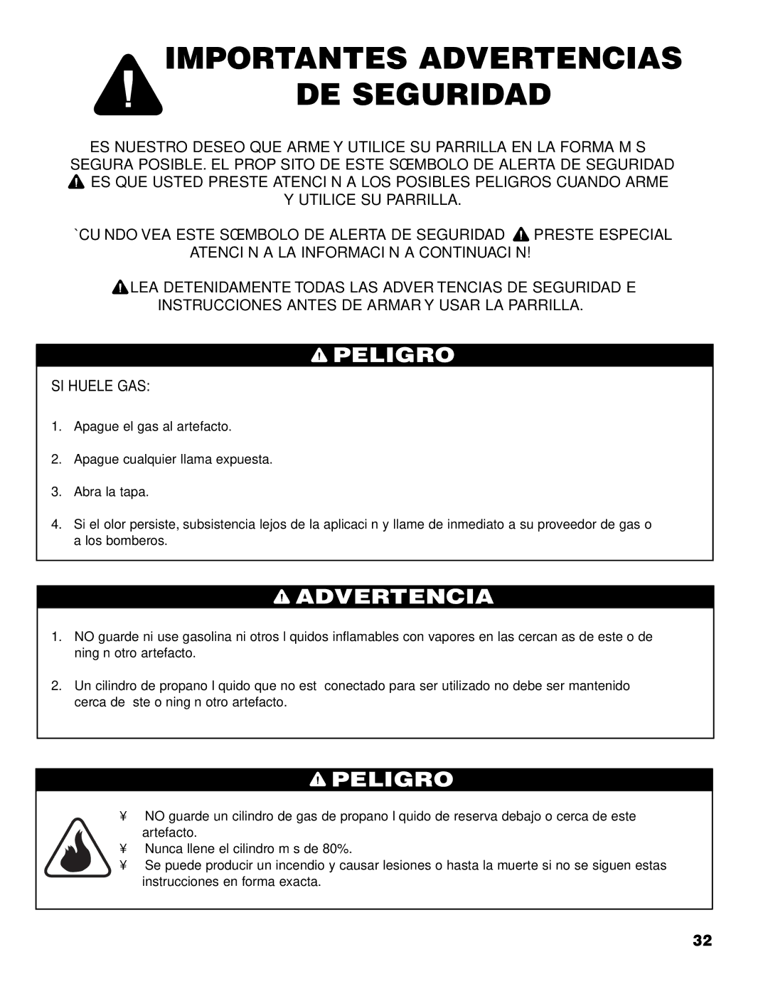 Brinkmann 7341 owner manual Importantes Advertencias DE Seguridad, Peligro 