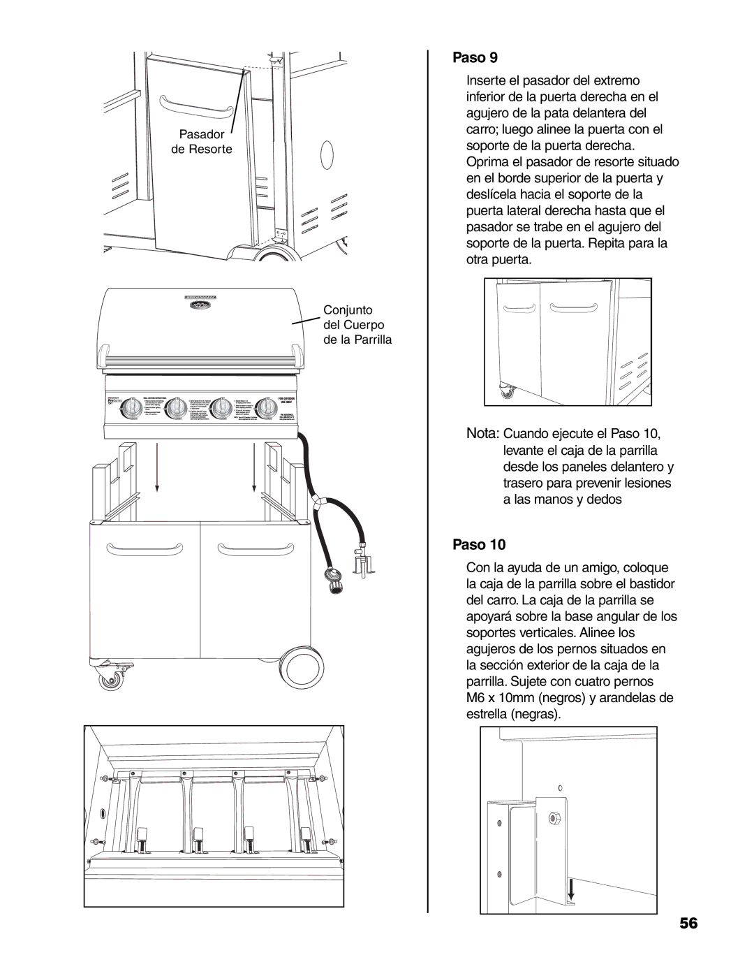 Brinkmann 7341 owner manual M6 x 10mm negros y arandelas de estrella negras 