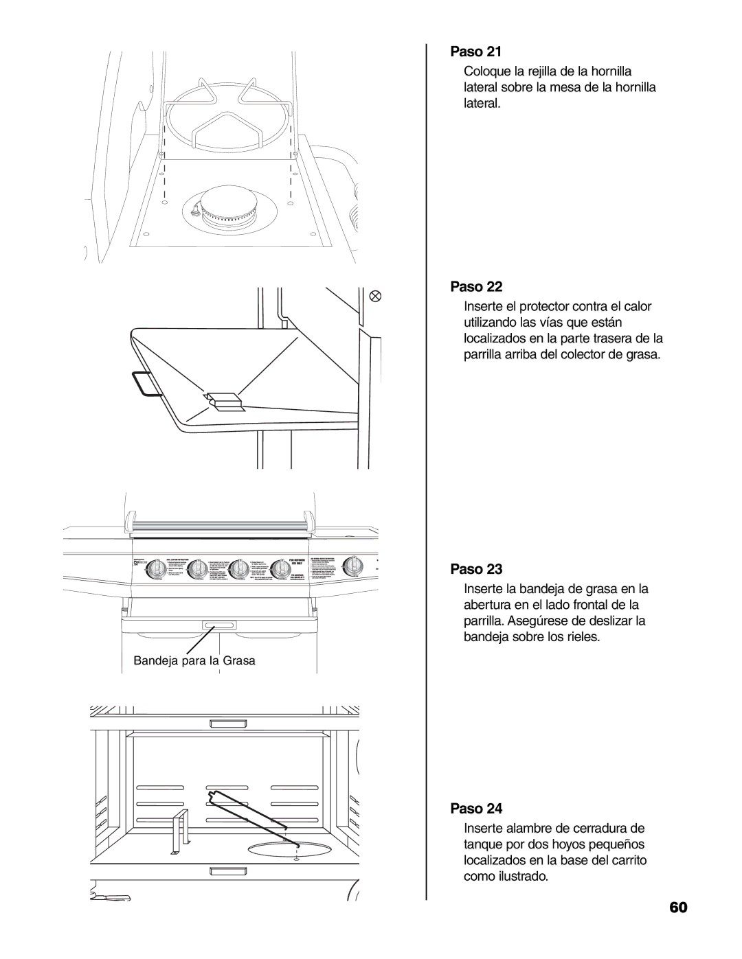 Brinkmann 7341 owner manual Bandeja para la Grasa 