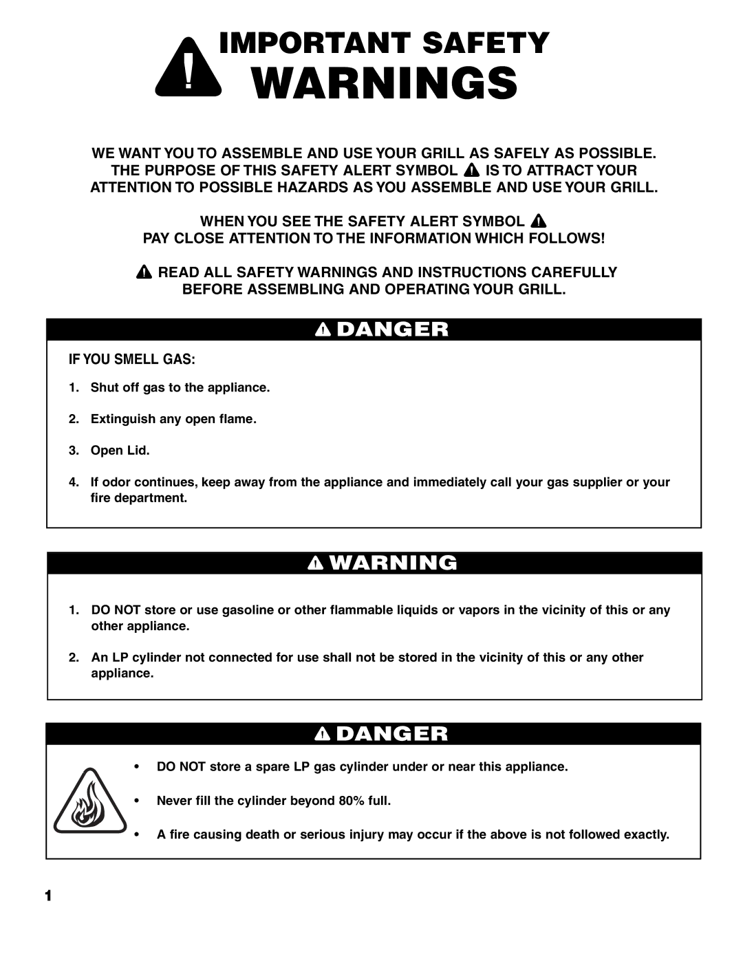 Brinkmann 7741 Series owner manual Important Safety 