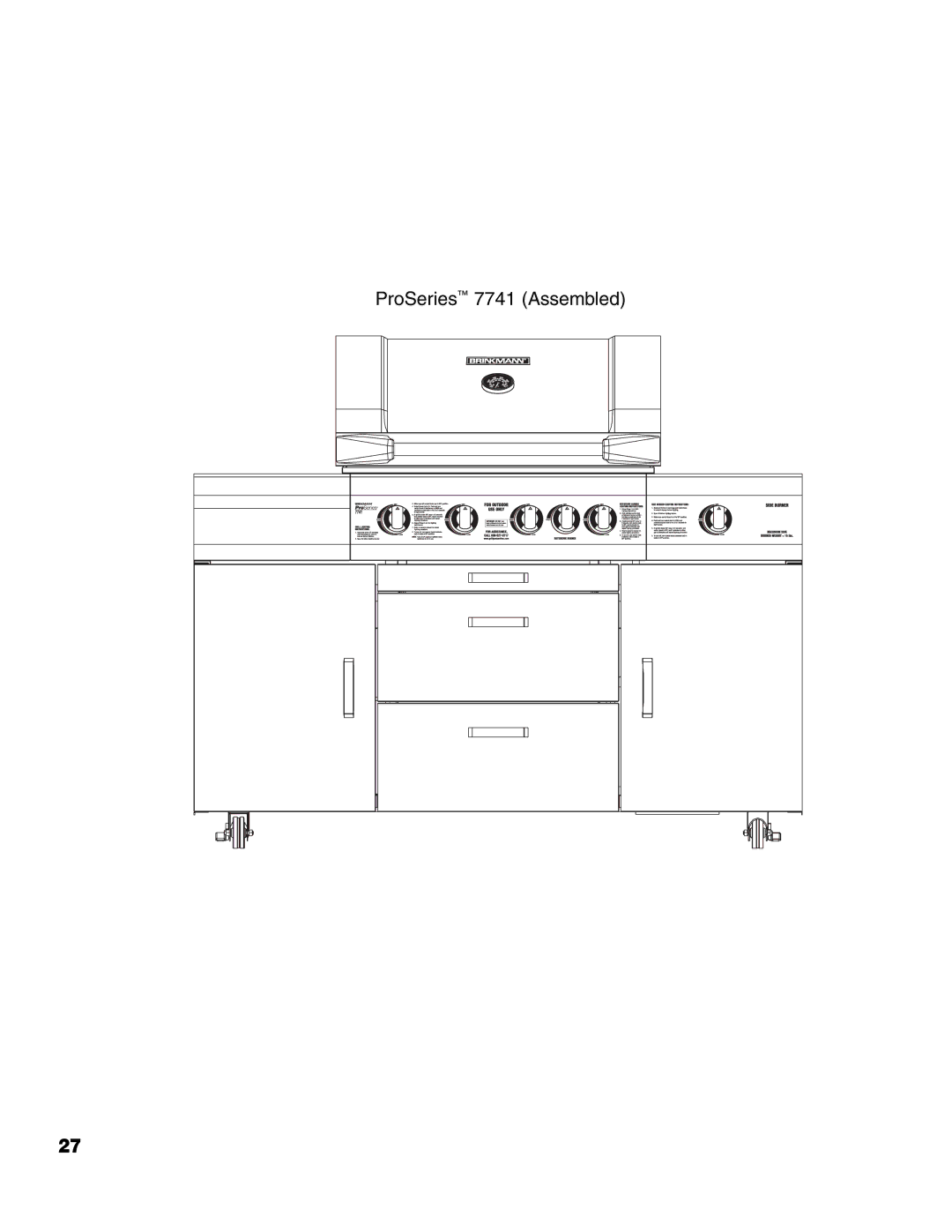 Brinkmann 7741 Series owner manual ProSeries 7741 Assembled 