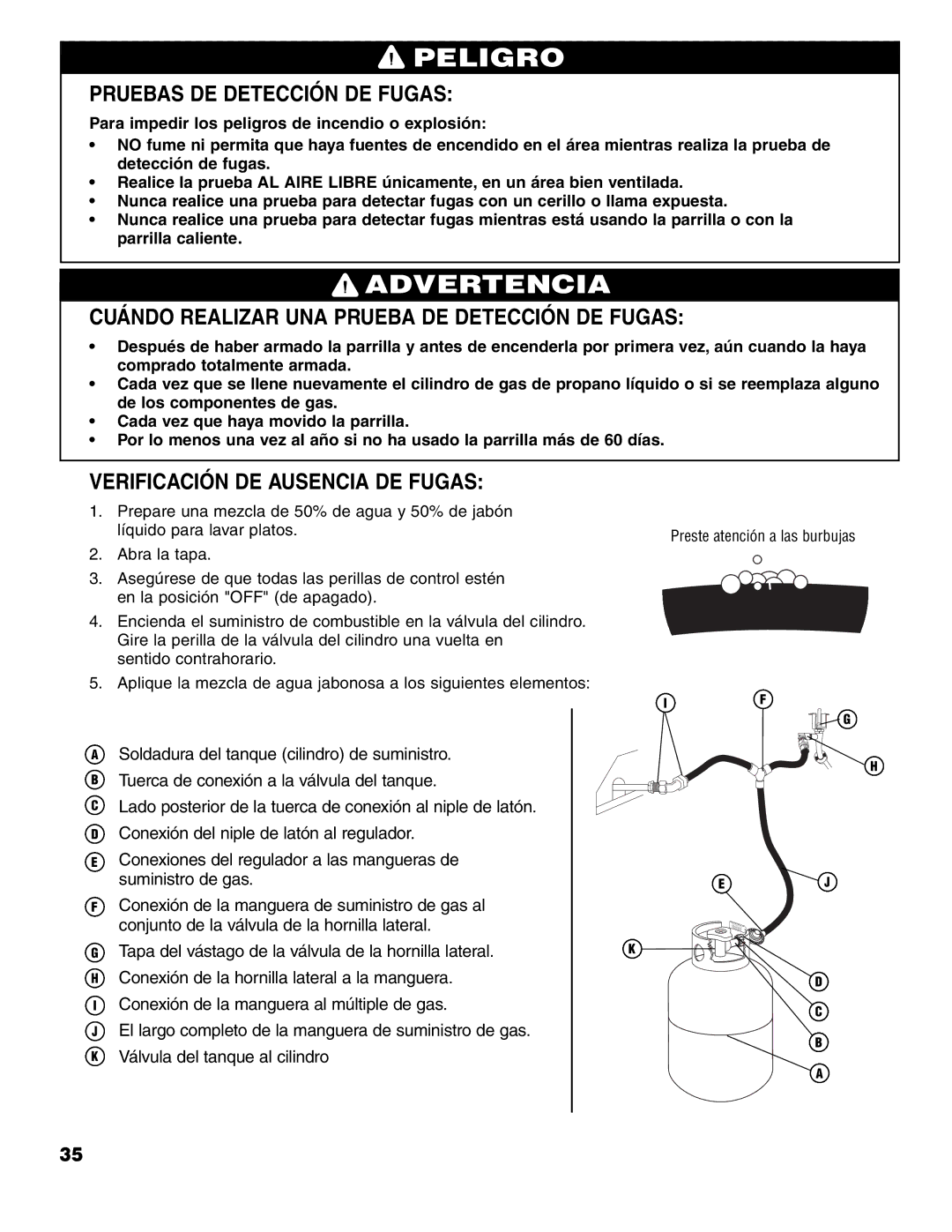 Brinkmann 7741 Series owner manual Pruebas DE Detección DE Fugas, Cuándo Realizar UNA Prueba DE Detección DE Fugas 