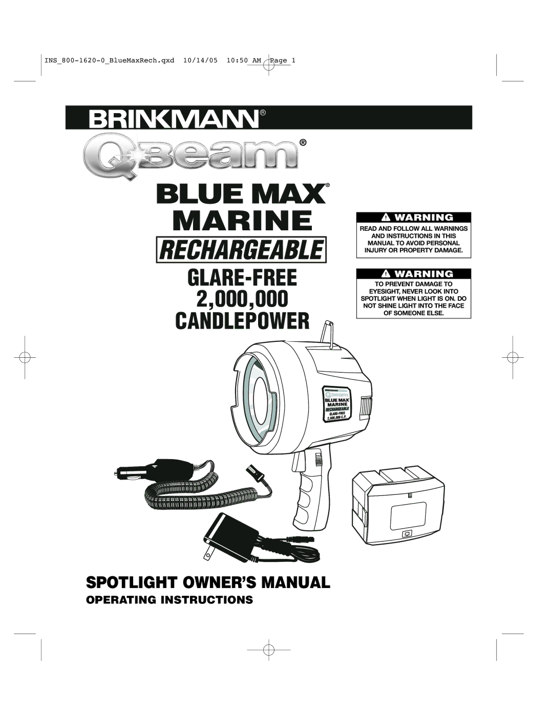 Brinkmann 800-1620-0 operating instructions Blue MAX Marine 