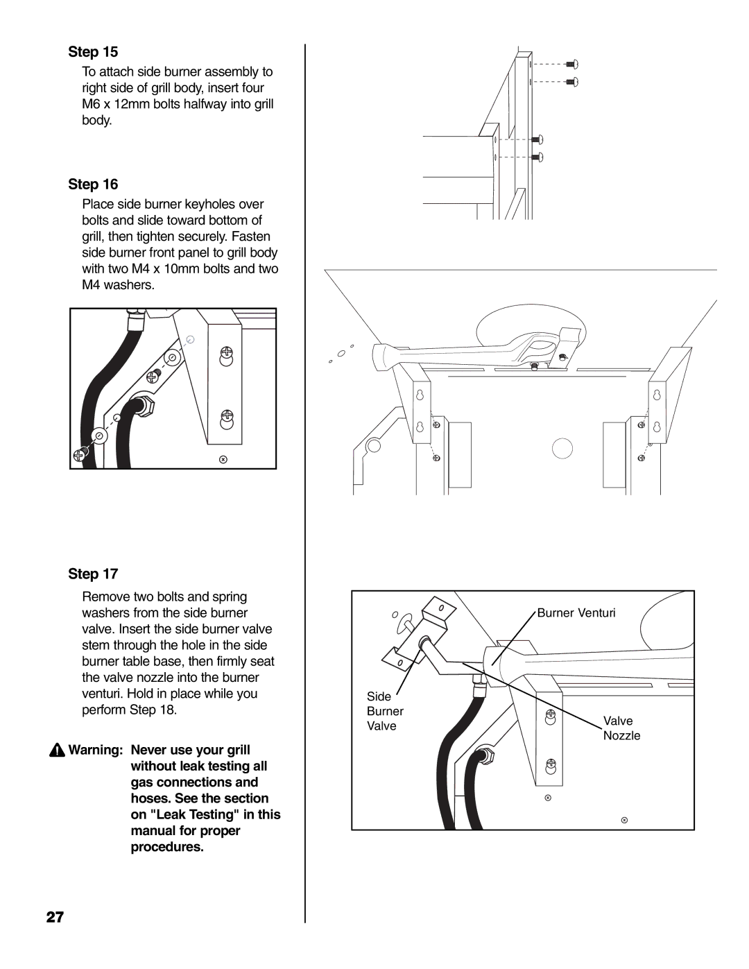 Brinkmann 810-4415-T owner manual Burner Venturi 