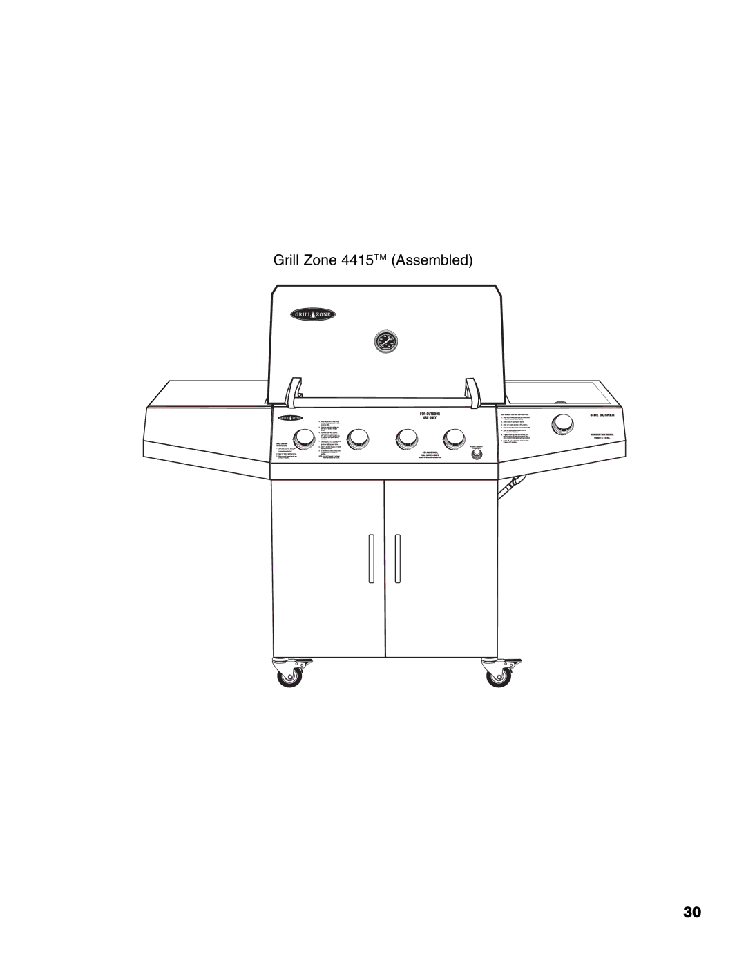 Brinkmann 810-4415-T owner manual Grill Zone 4415TM Assembled 