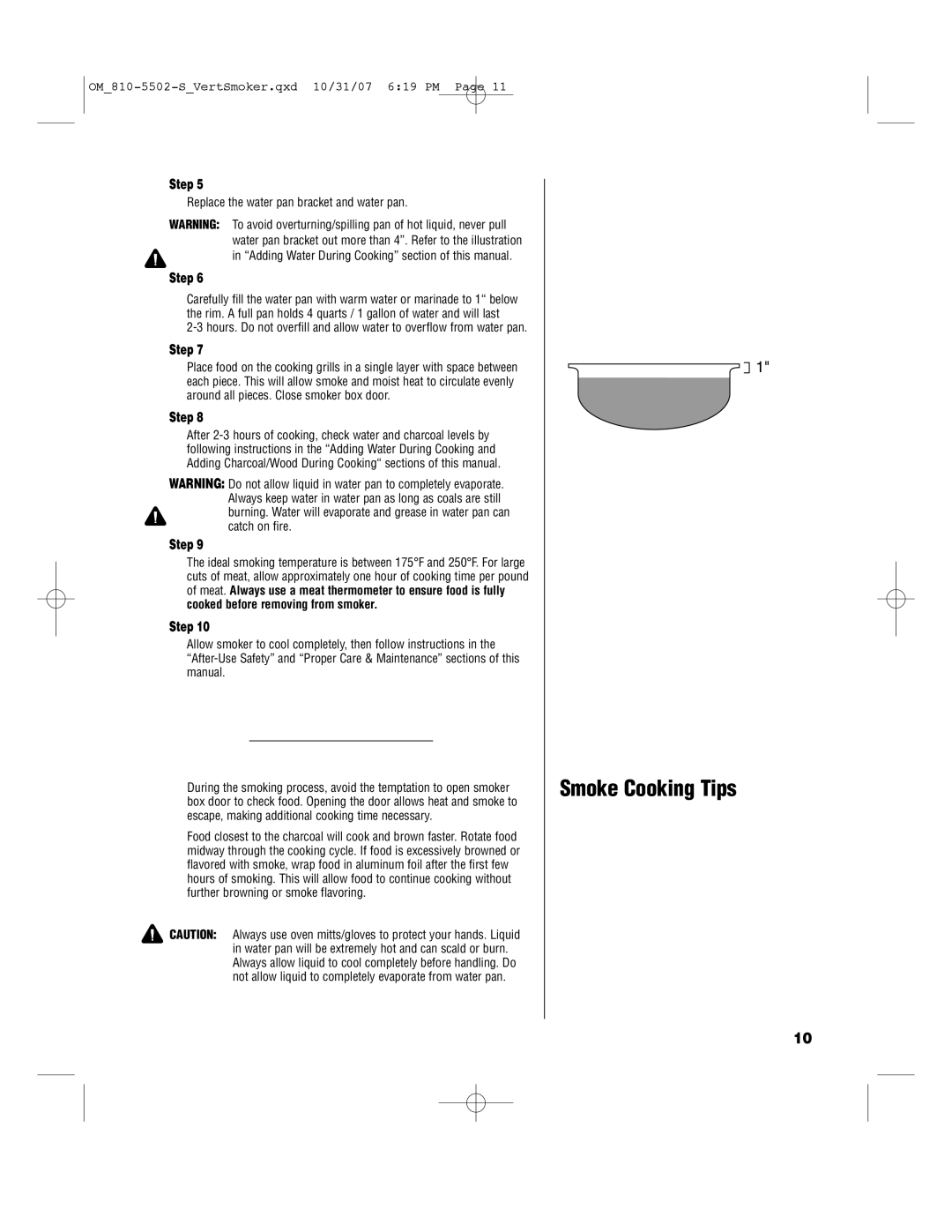 Brinkmann 810-5502-S owner manual Smoke Cooking Tips 