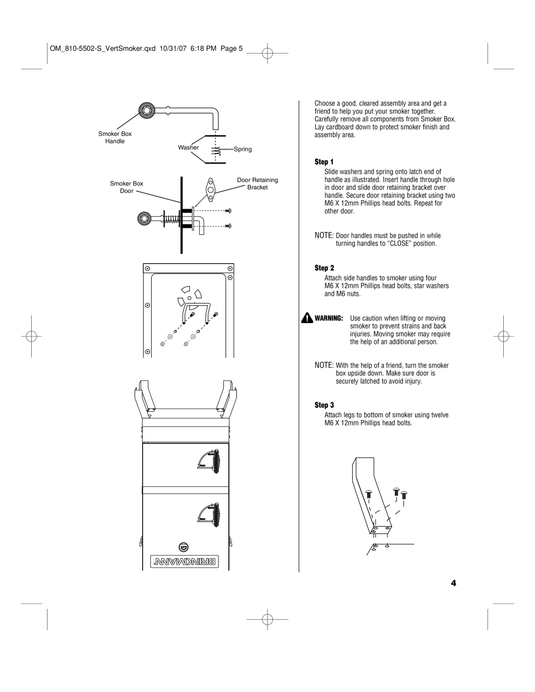 Brinkmann 810-5502-S owner manual Step 