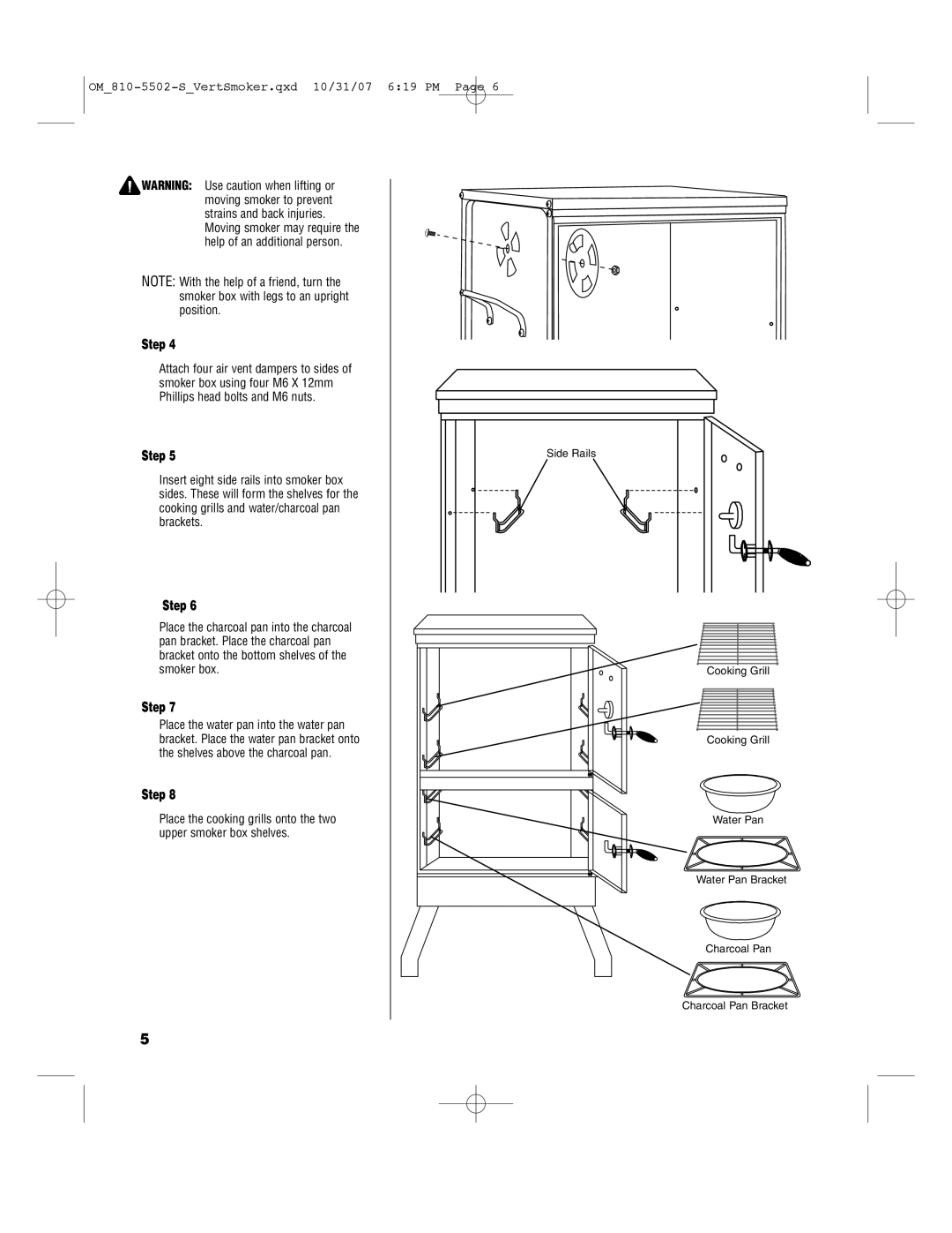 Brinkmann owner manual OM810-5502-SVertSmoker.qxd 10/31/07 619 PM 