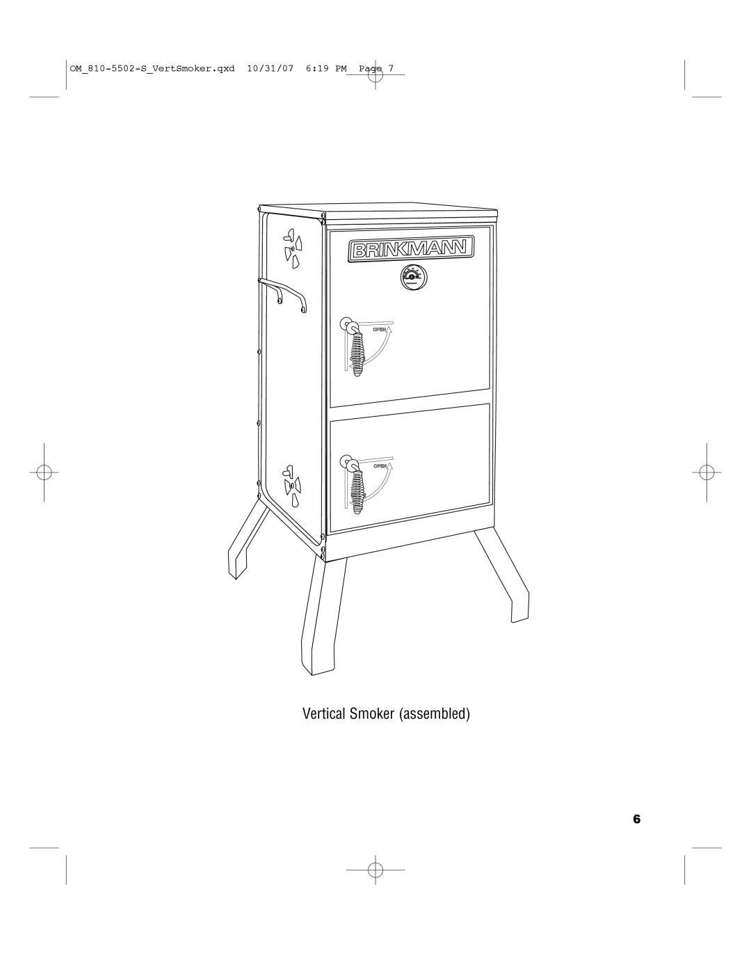 Brinkmann 810-5502-S owner manual Vertical Smoker assembled 