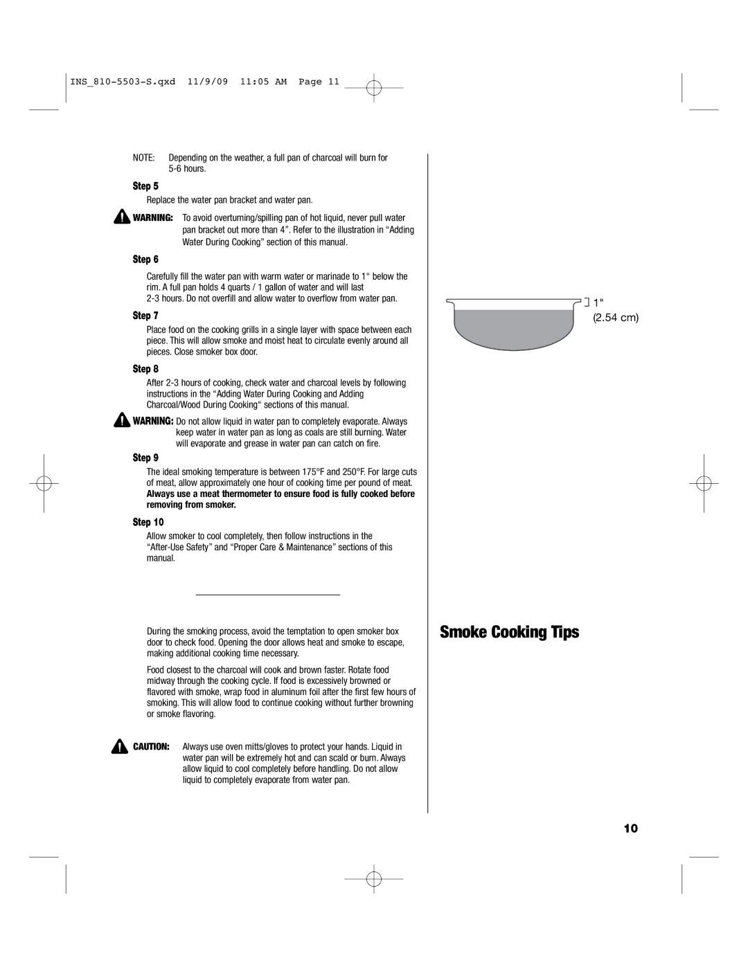 Brinkmann 810-5503-S owner manual Smoke Cooking Tips 