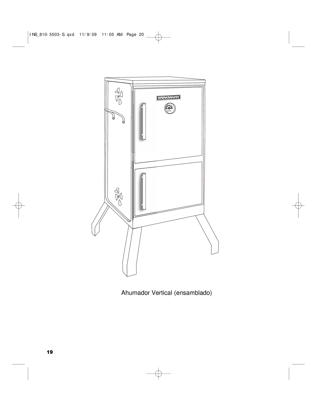 Brinkmann 810-5503-S owner manual Ahumador Vertical ensamblado 