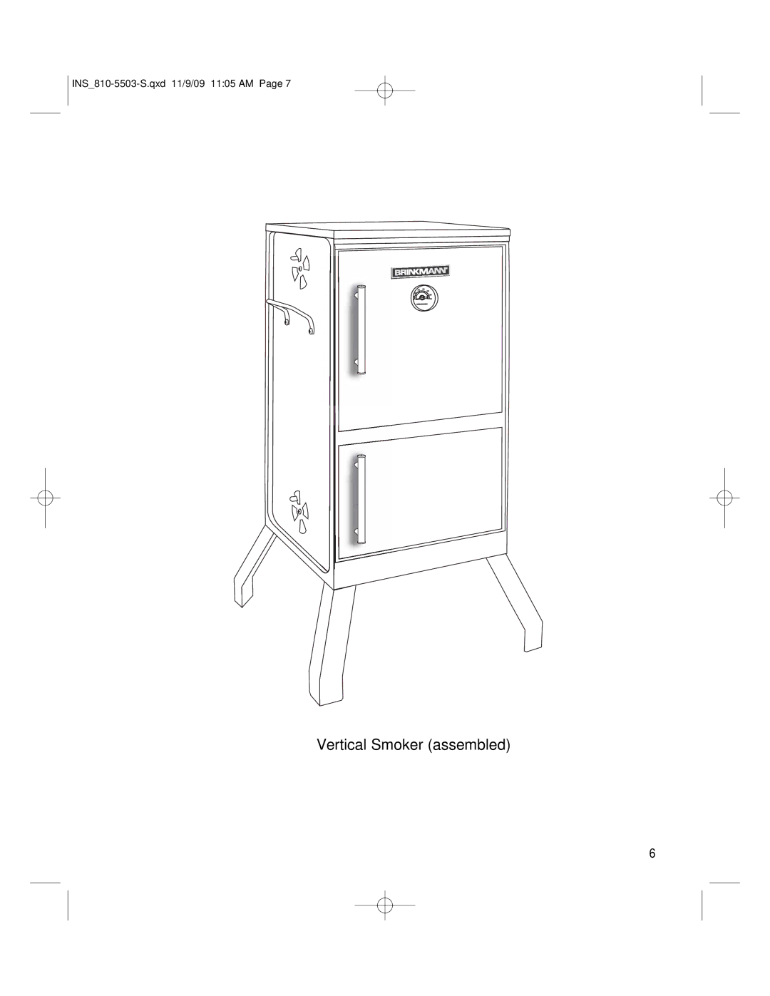 Brinkmann 810-5503-S owner manual Vertical Smoker assembled 