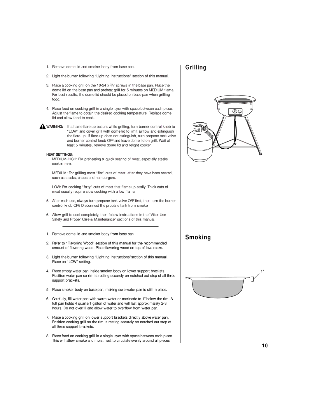 Brinkmann 810-5600-0 owner manual Grilling Smoking 