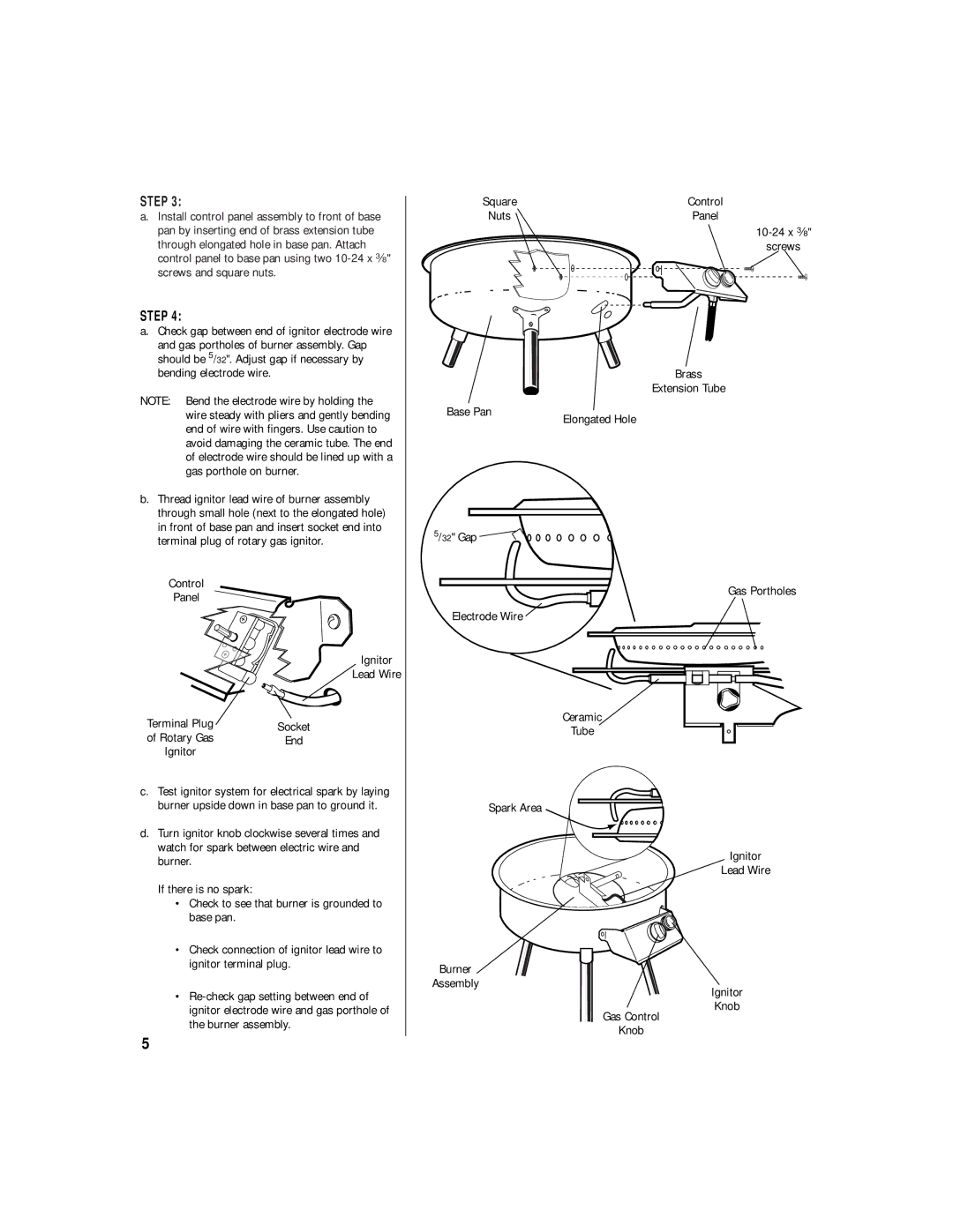 Brinkmann 810-5600-0 owner manual Screws and square nuts 