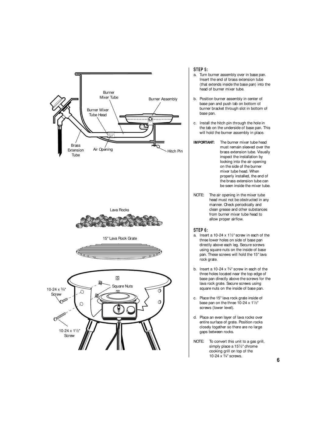 Brinkmann 810-5600-0 owner manual Burner Mixer Tube 