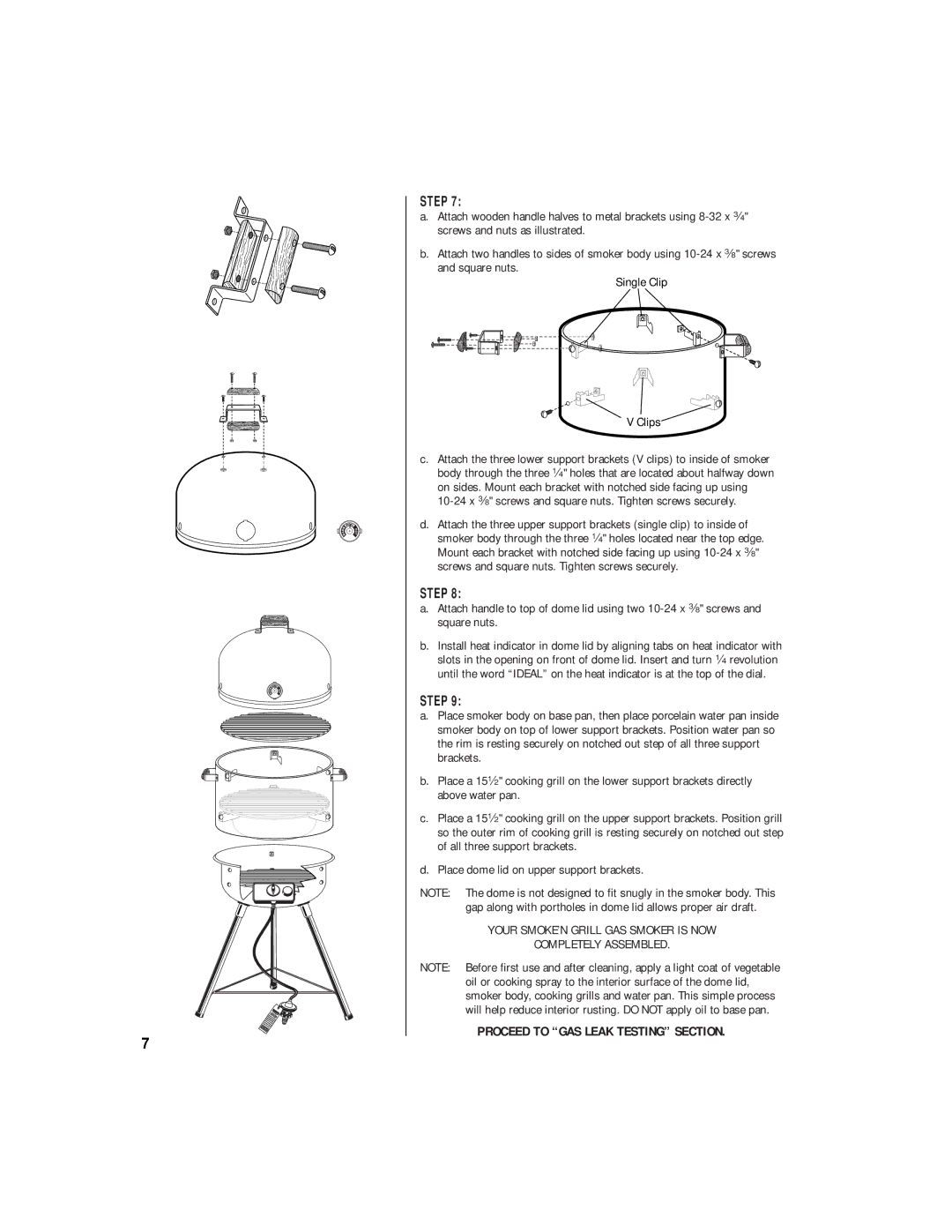 Brinkmann 810-5600-0 owner manual Proceed to GAS Leak Testing Section 