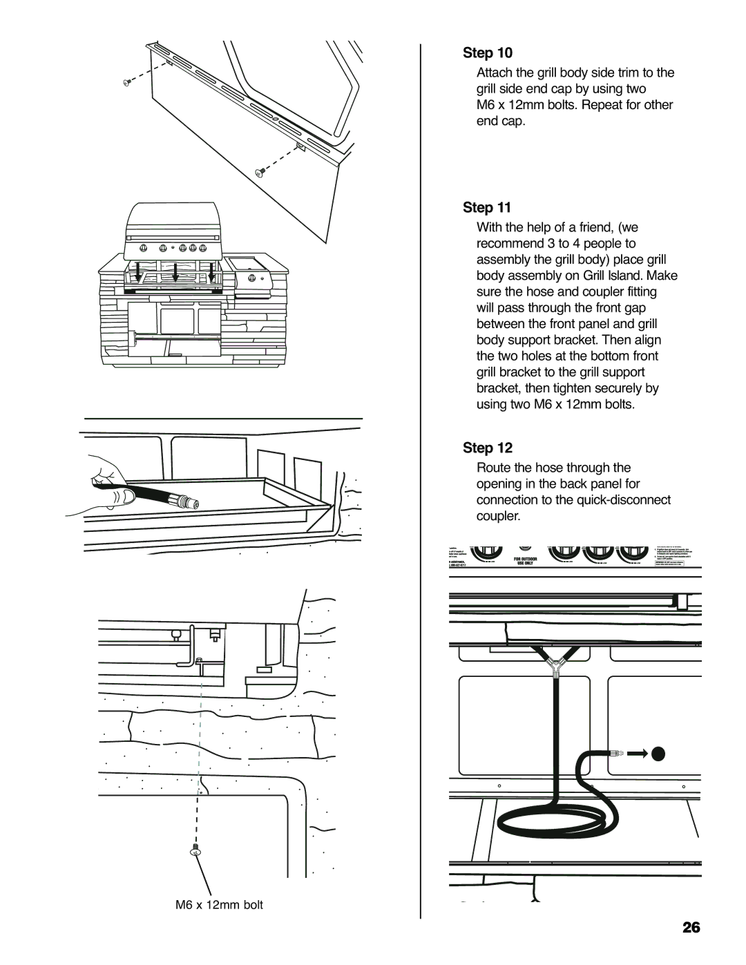 Brinkmann 810-6830-0 owner manual M6 x 12mm bolt 