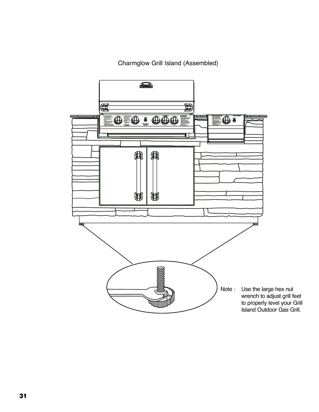 Brinkmann 810-6830-0 owner manual Charmglow Grill Island Assembled 