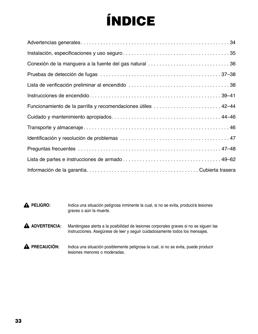 Brinkmann 810-6830-0 owner manual Índice 