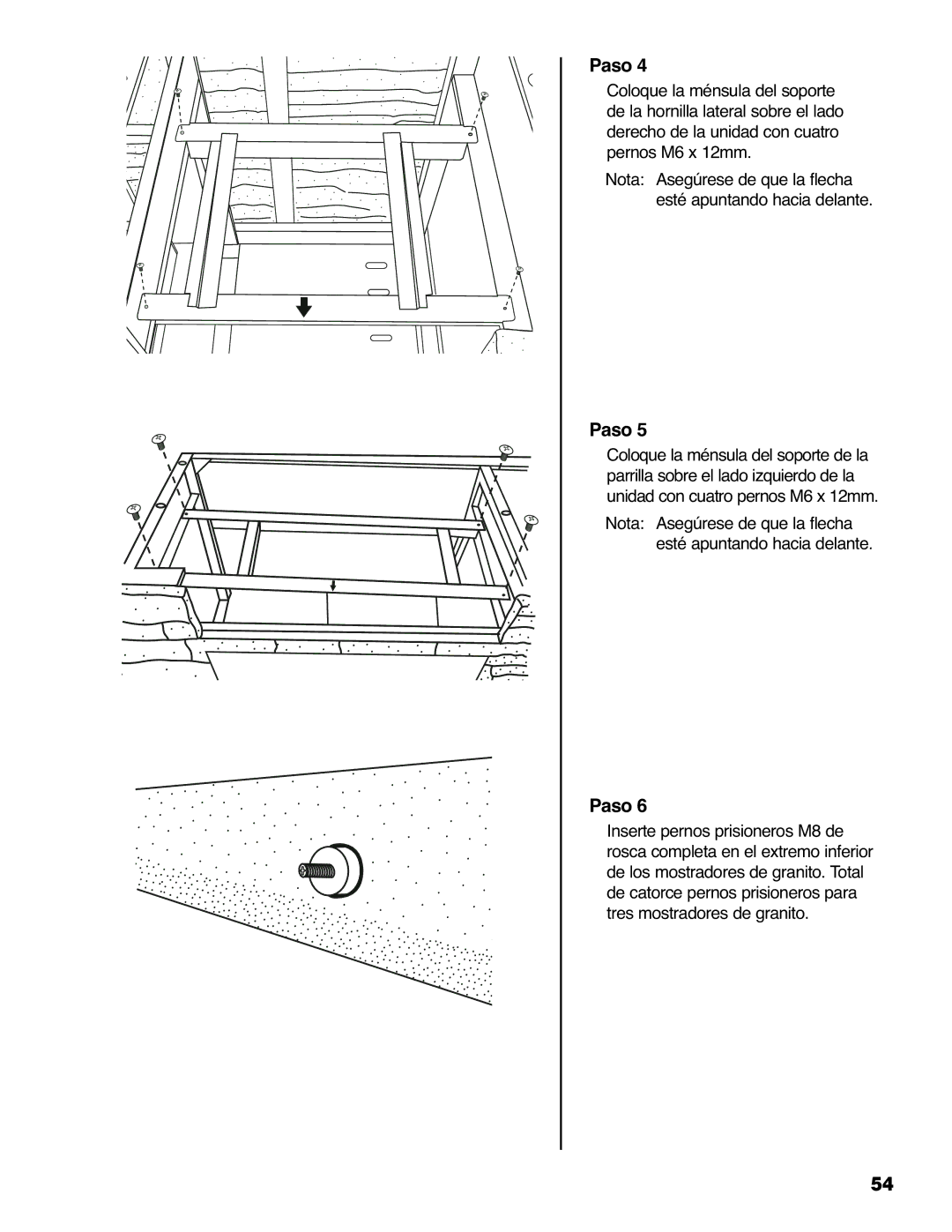 Brinkmann 810-6830-0 owner manual Nota Asegúrese de que la flecha esté apuntando hacia delante 