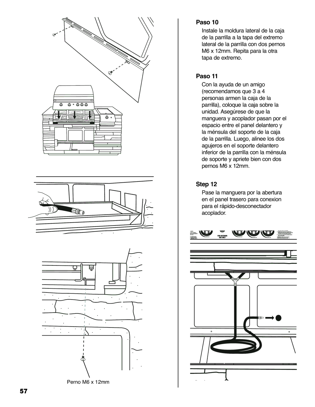 Brinkmann 810-6830-0 owner manual Perno M6 x 12mm 