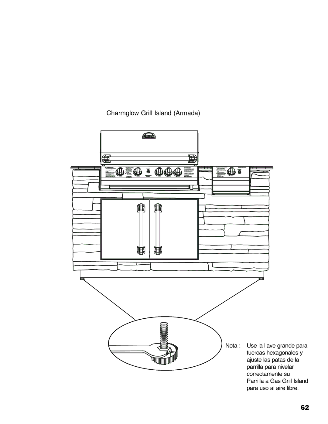 Brinkmann 810-6830-0 owner manual Charmglow Grill Island Armada 