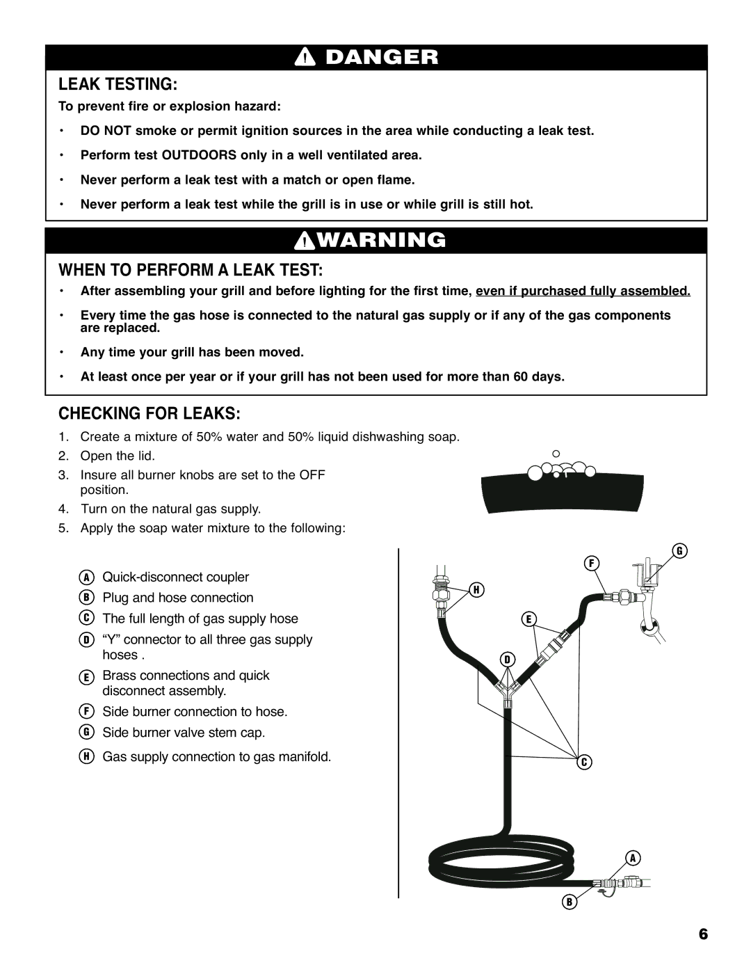 Brinkmann 810-6830-0 owner manual Leak Testing, When to Perform a Leak Test, Checking for Leaks 