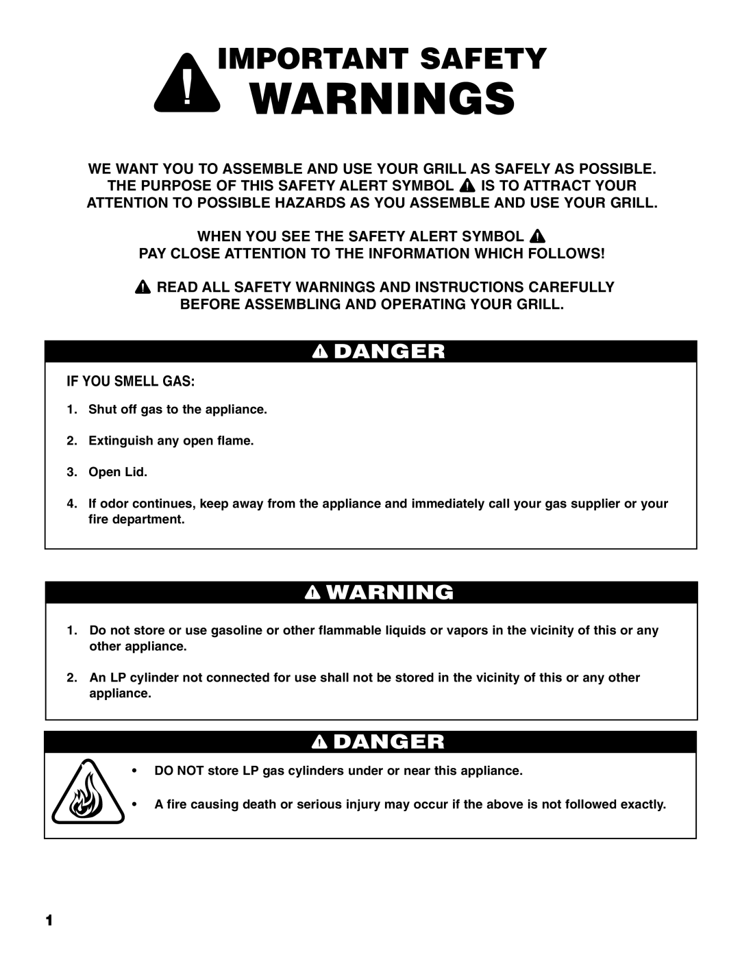 Brinkmann 810-6830-B owner manual Important Safety 