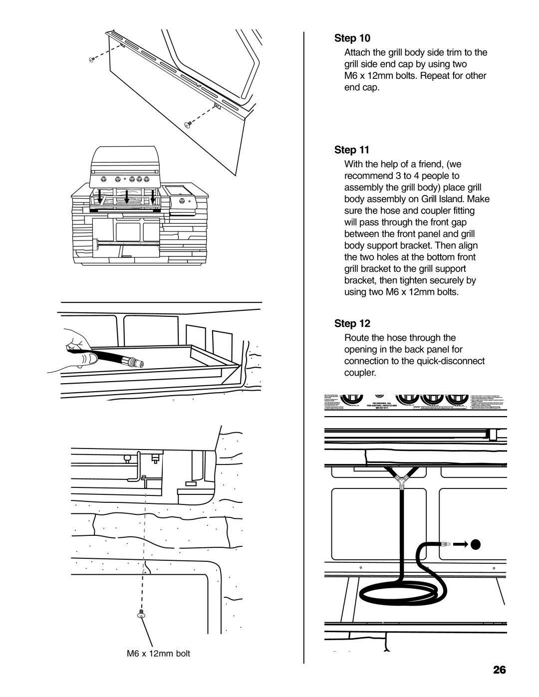 Brinkmann 810-6830-B owner manual M6 x 12mm bolt 